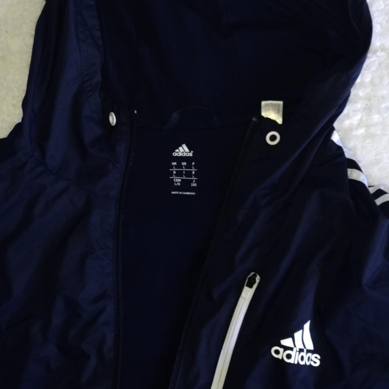 🧼 LIGHTWEIGHT ADIDAS RUNNING HOODIE 🧼 Navy Blue... - Depop