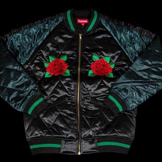 Supreme Satin Quilted Rose Bomber FW 2013 Sz.... - Depop