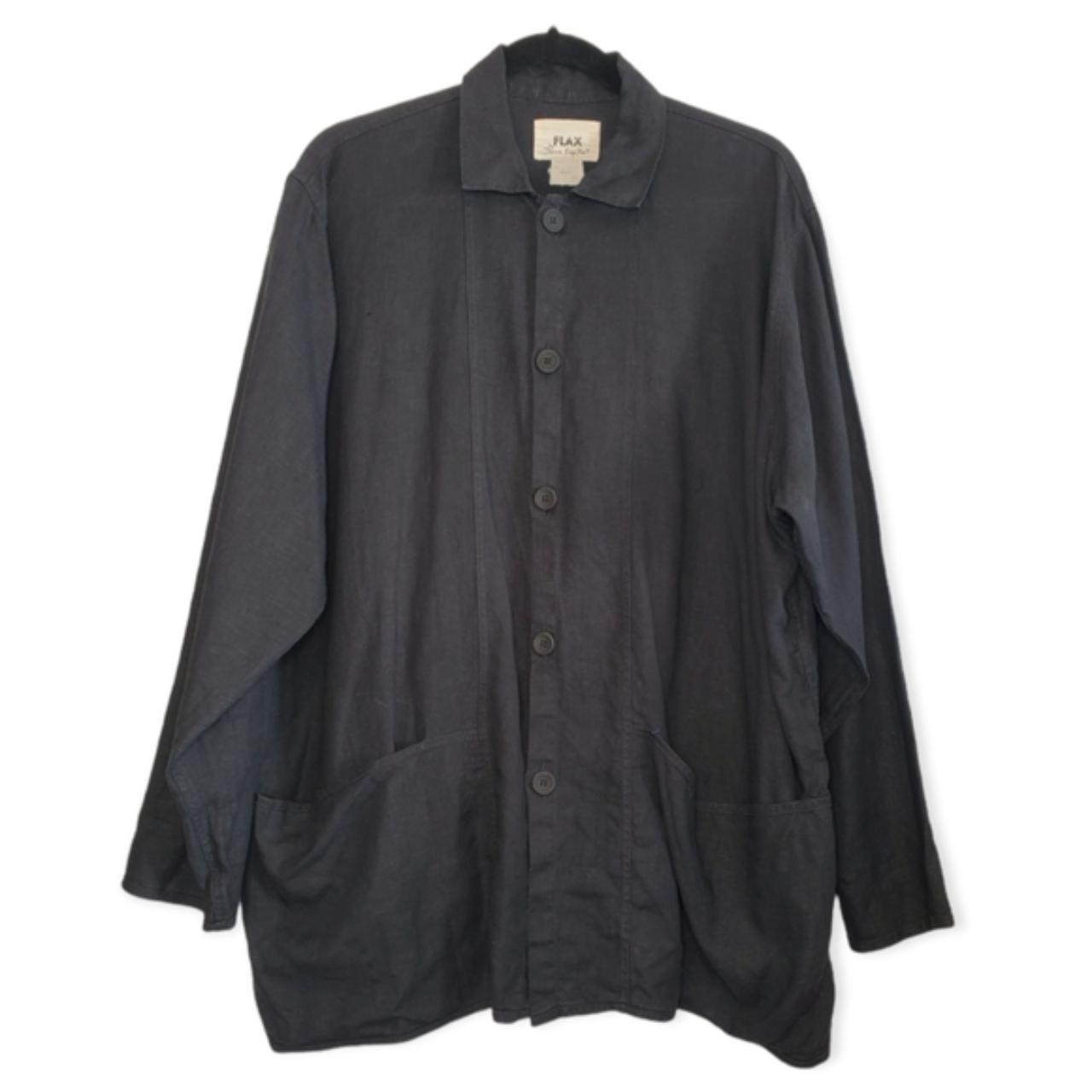FLAX By Jeanne Engelhart 100% Linen Chore Shirt Coat - Depop