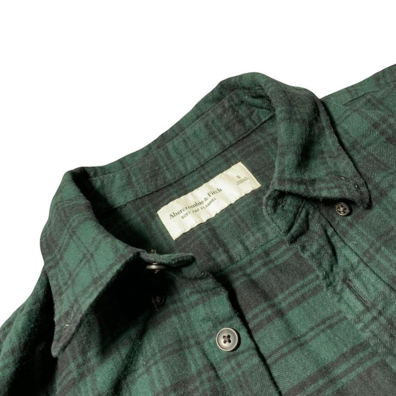 Abercrombie & Fitch flannel shirt in green and... - Depop