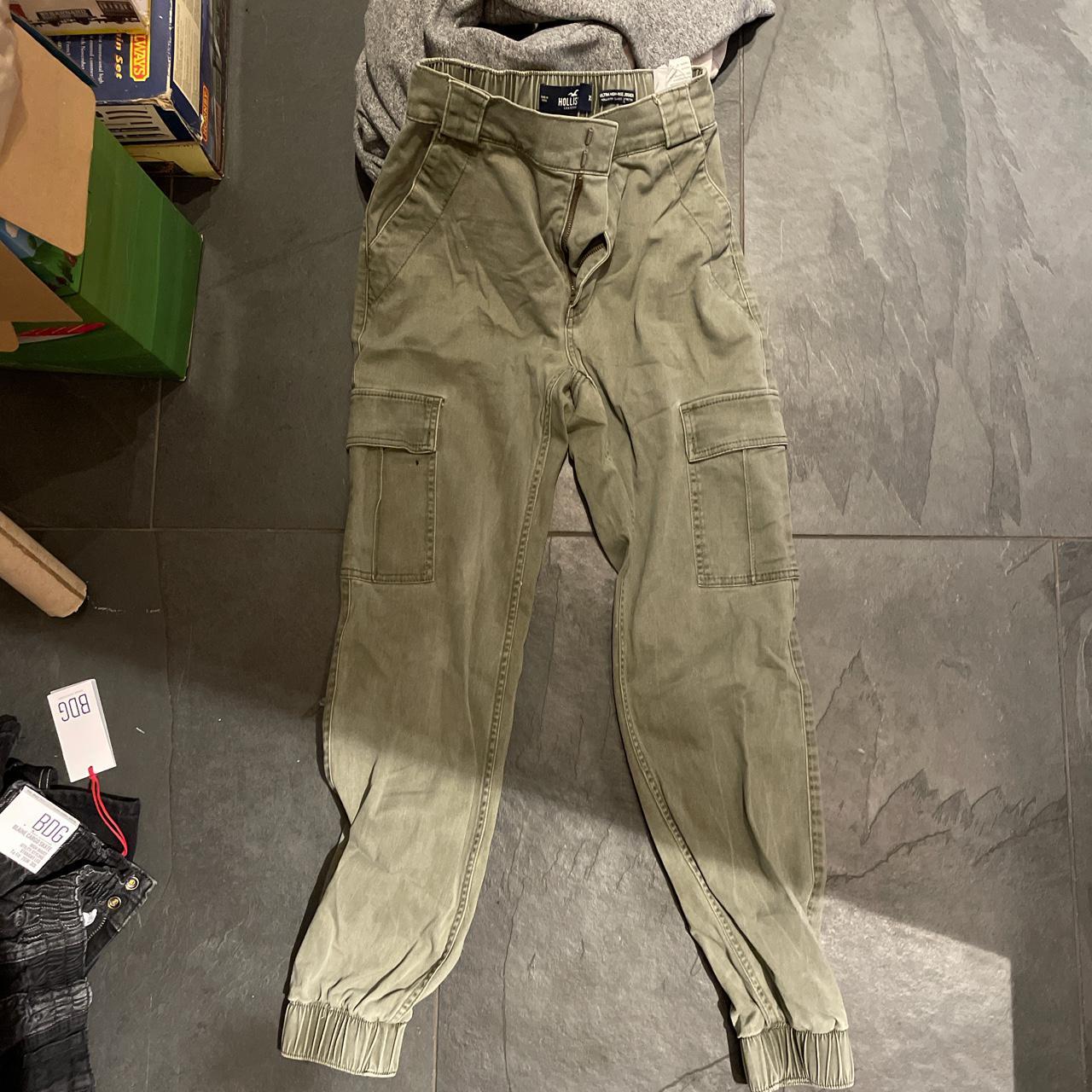 Hollister skinny fit cargo joggers in olive green