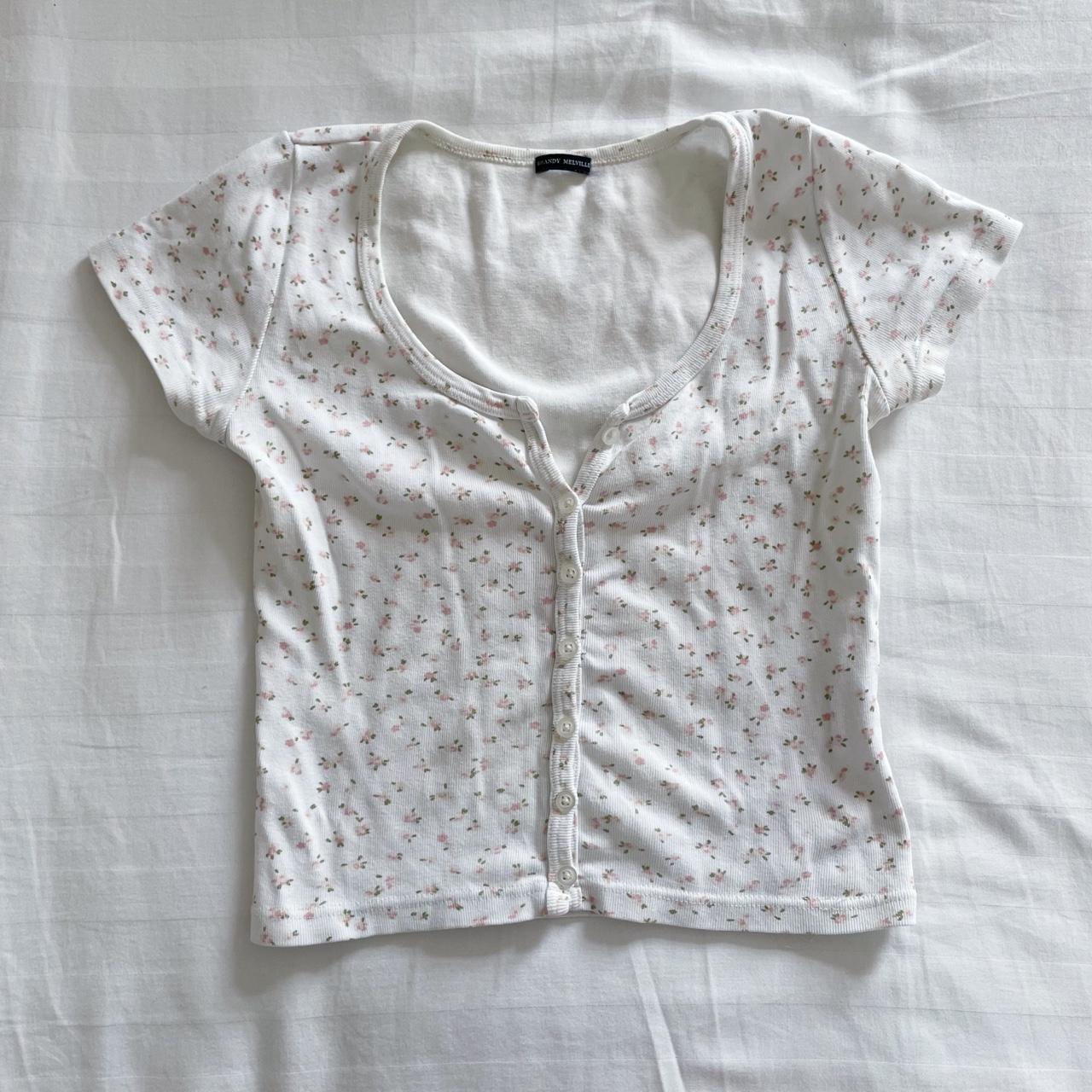 Brandy Melville floral Zelly top One Size (fits UK... Depop