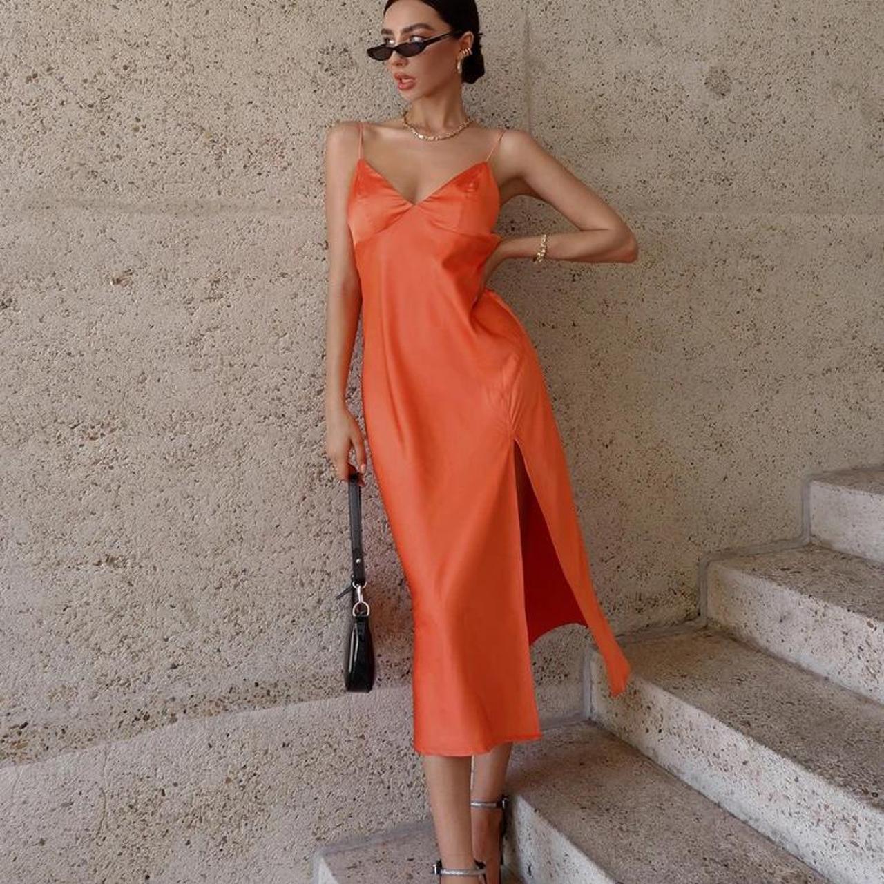 Princess Polly Women's Orange Dress Depop