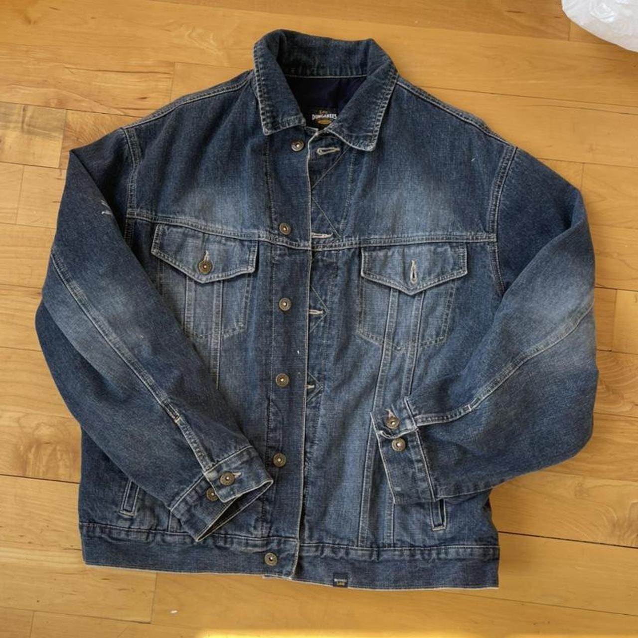 UFO painted denim Lee jacket A couple flaws, got... - Depop