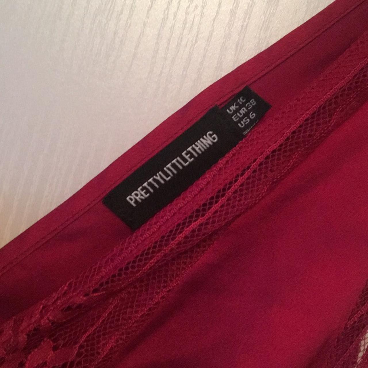 Burgundy lace bodysuit Pretty Little Thing Never worn Depop