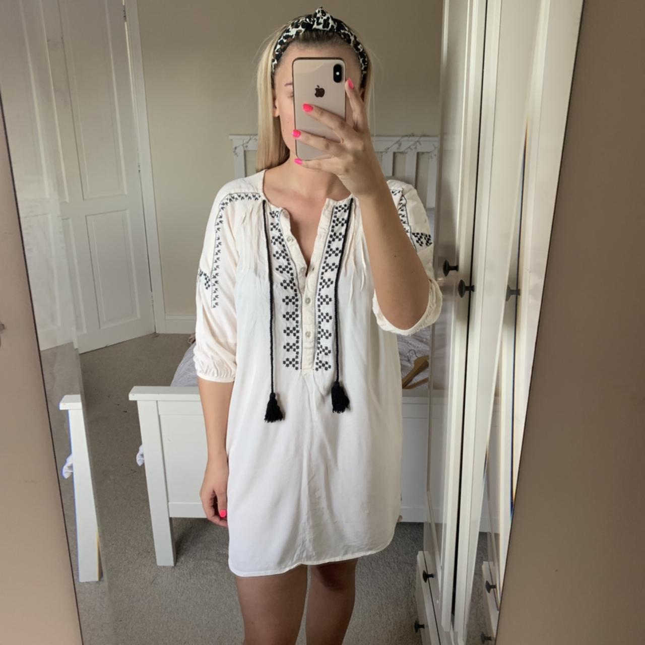 Zara embroidered hot sale tunic dress