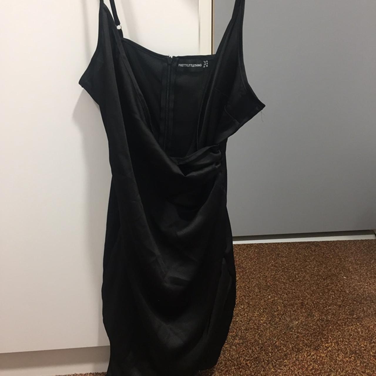 Shape black clearance satin wrap dress