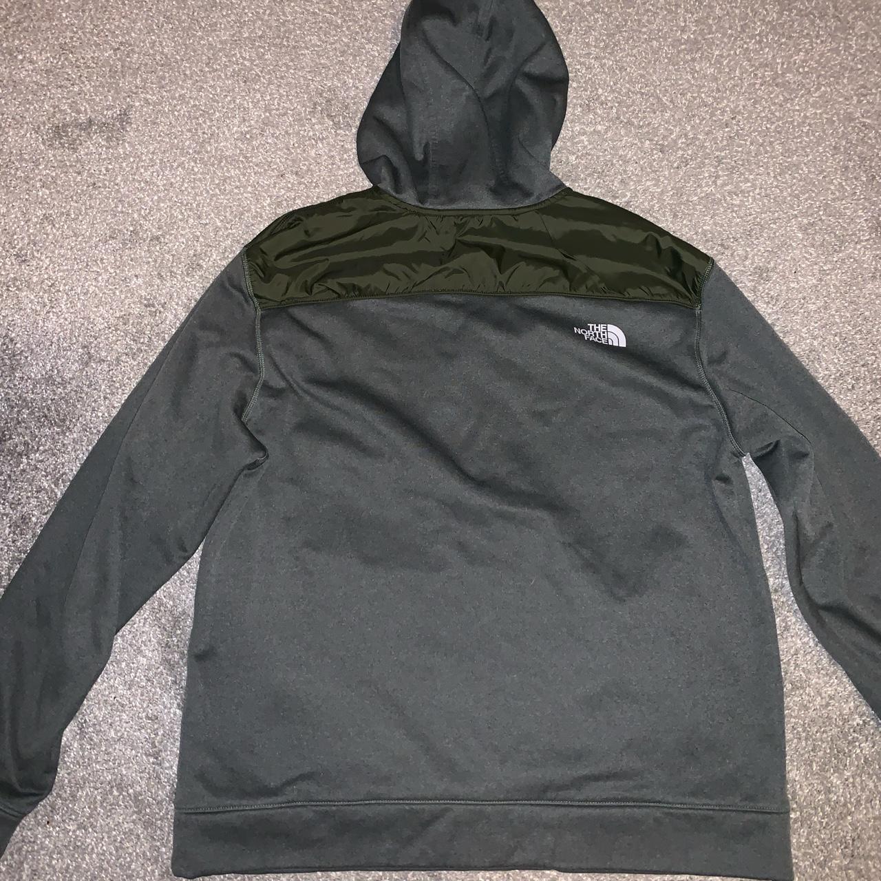 The North Face green half zip hoodie with a pocket... - Depop