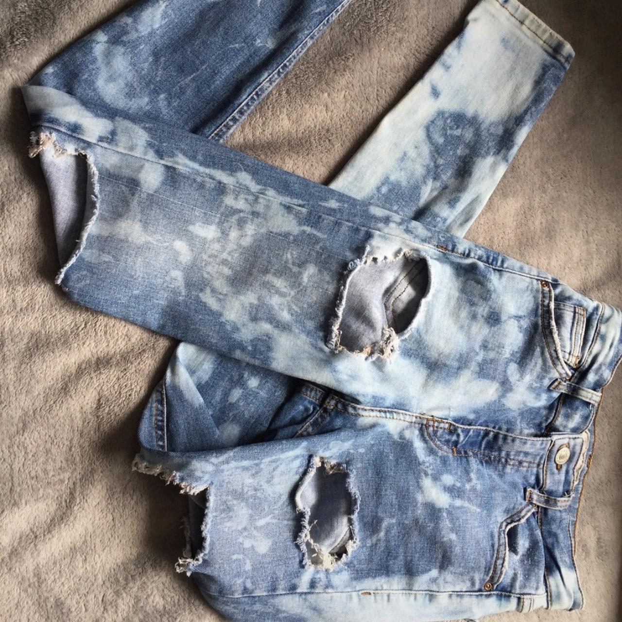 y2k aesthetic bleached ripped jeans, Indie