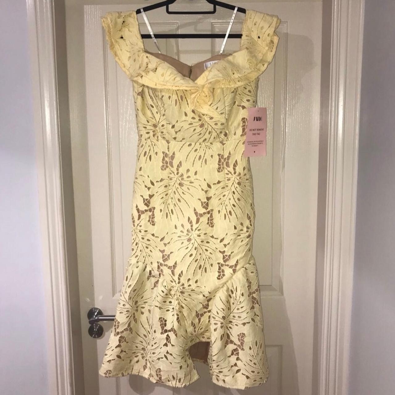 Jarlo lemon over nude dress. Would fit a 10 12