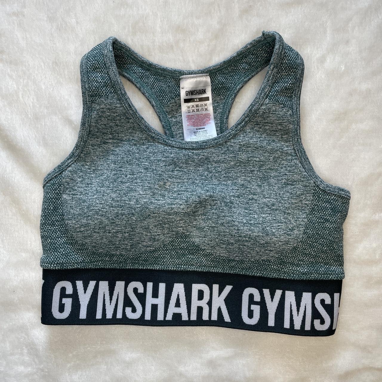 Gymshark Flex Sports Bra Grey/blue marl - size - Depop