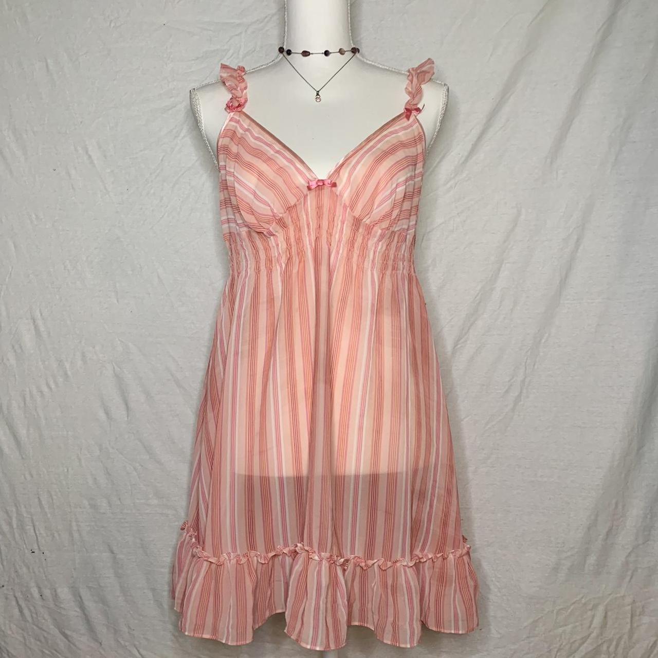 Sheer Pink Betsy Johnson Slip With Bows Brand Depop