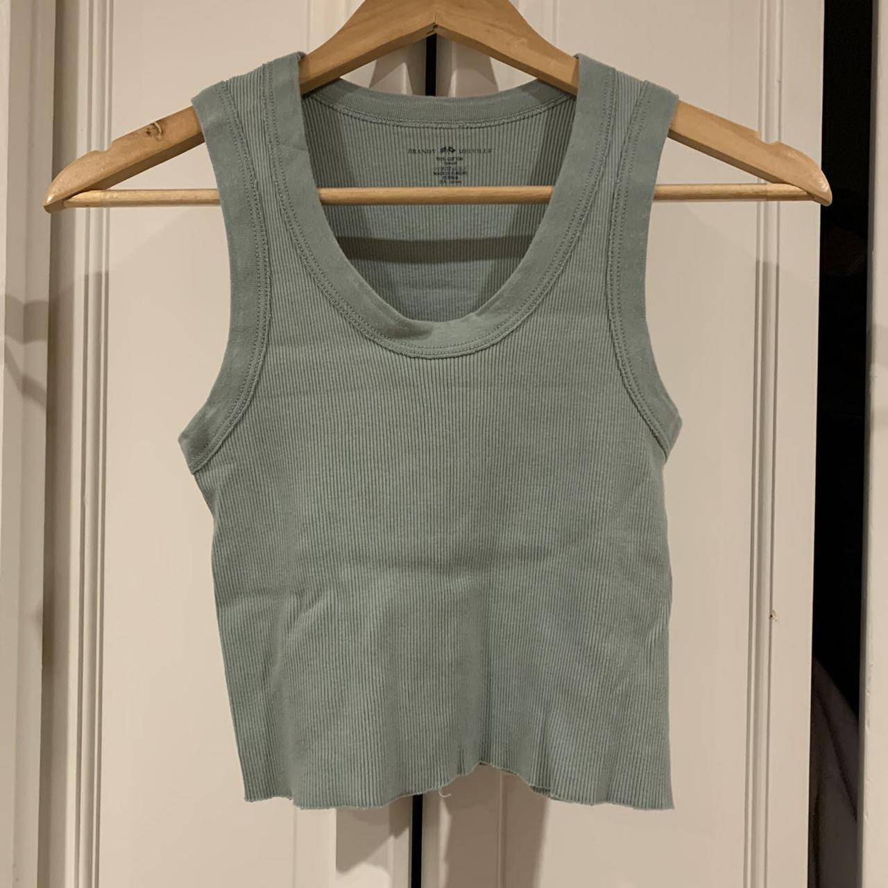 brandy melville sage green connor tank muscle tee style - Depop