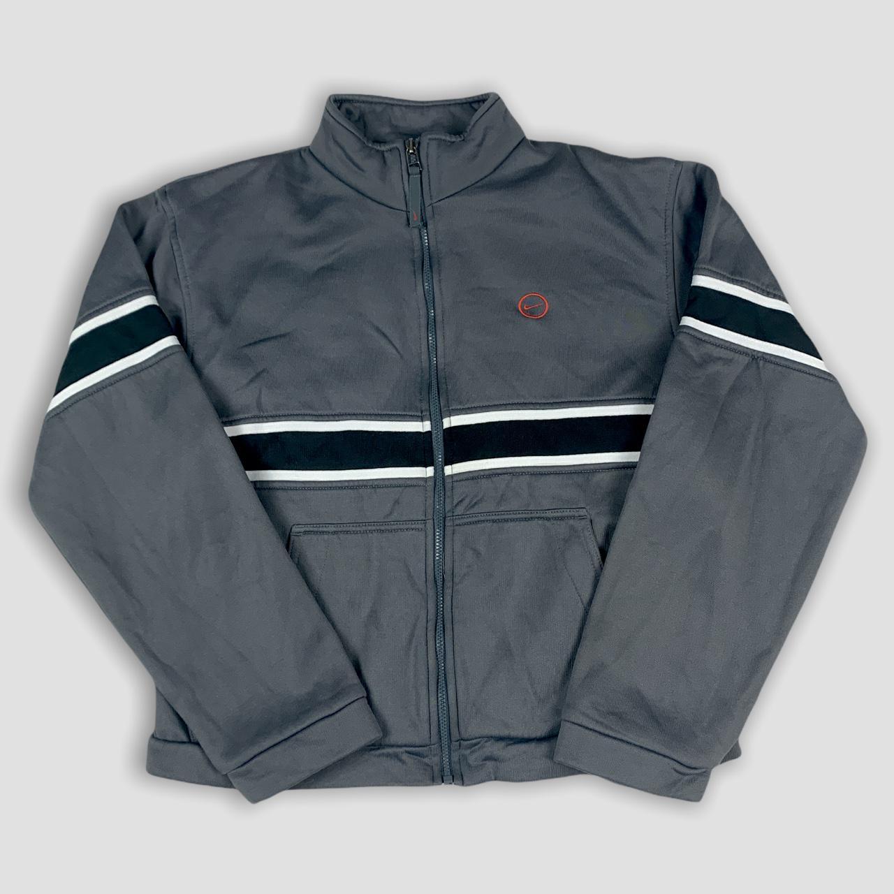 nike stripe zip up track jacket