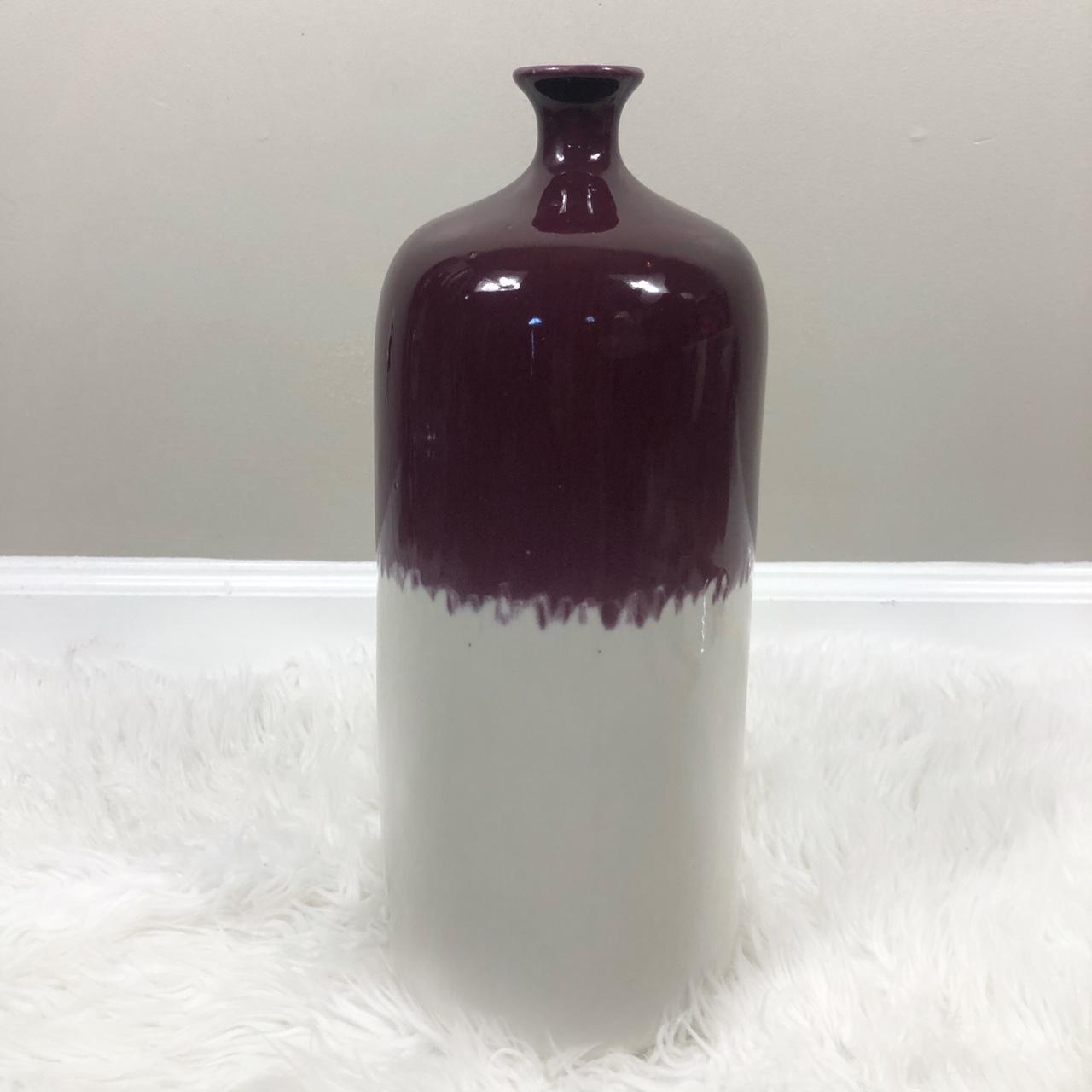 NEW Sagebrook 15. in Purple White Vase The... - Depop