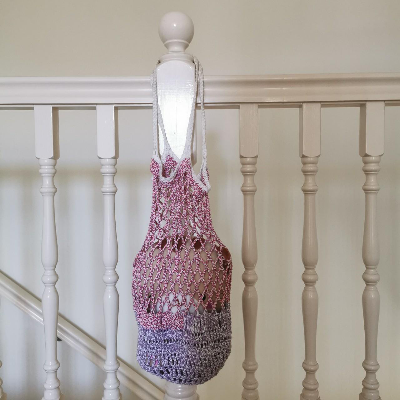 PURPLE NETTED STRING GROCERY BAG 44CM X 31CM (NOT... - Depop