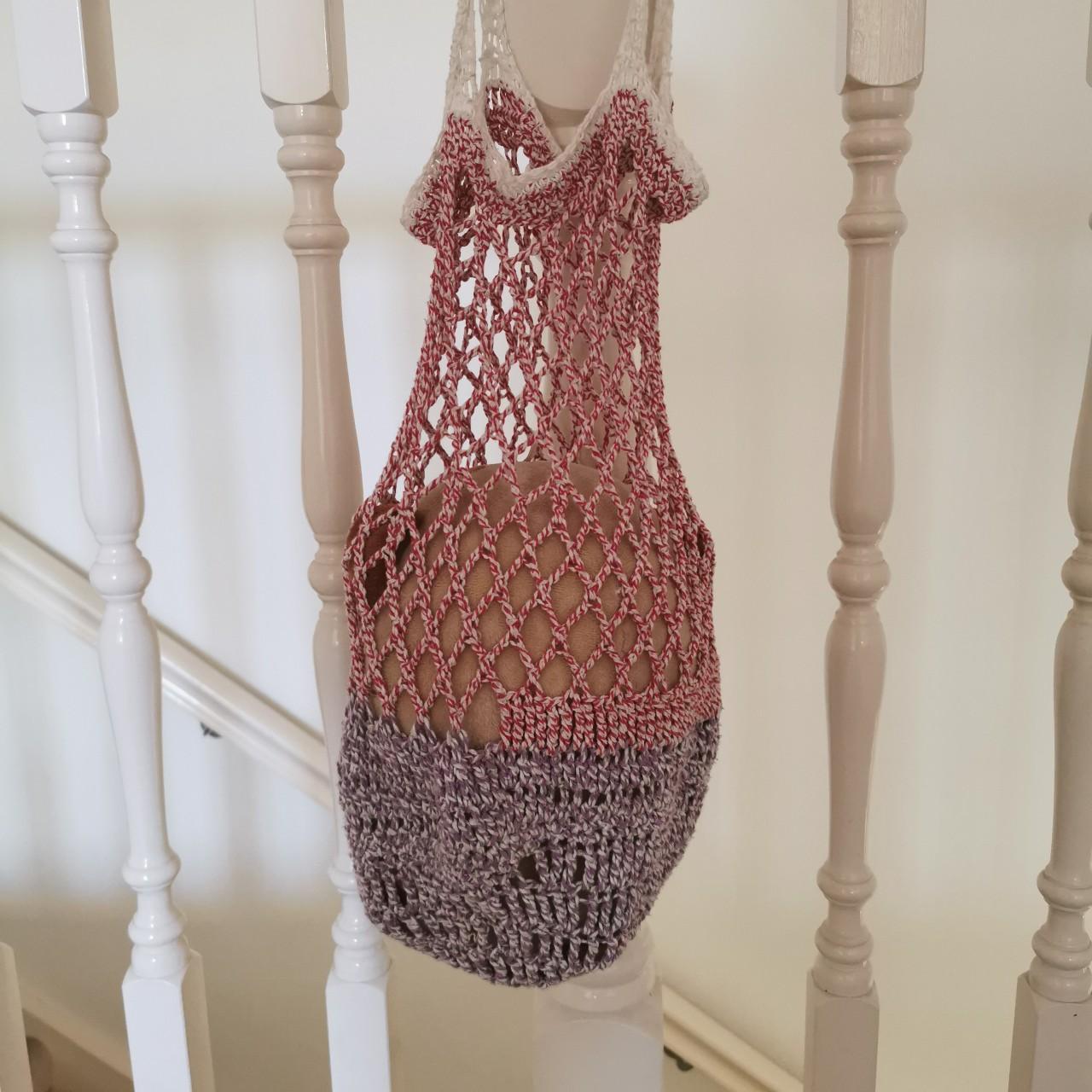 PURPLE NETTED STRING GROCERY BAG 44CM X 31CM (NOT... - Depop