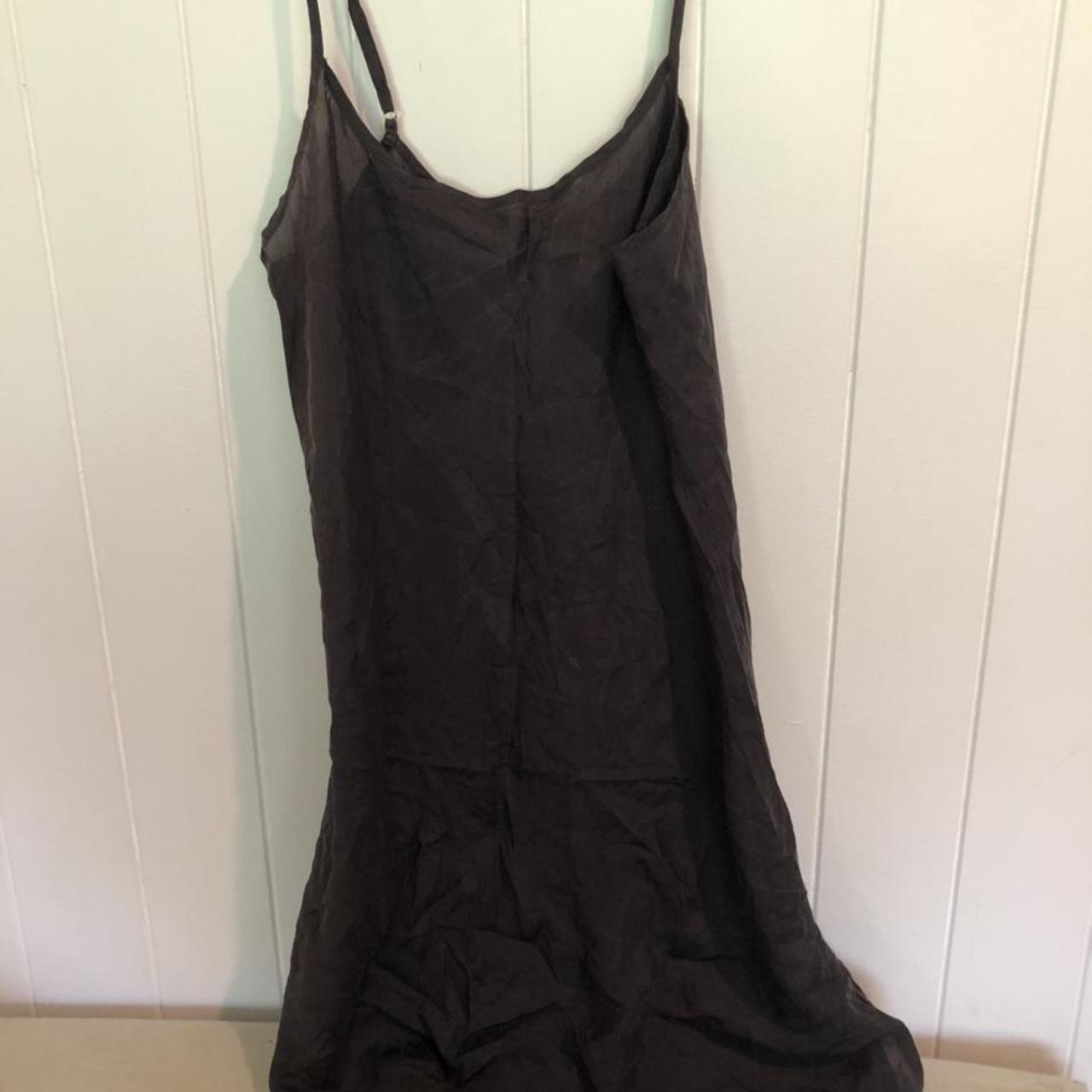 Lee Mathews black mini silk slip - size 2... - Depop