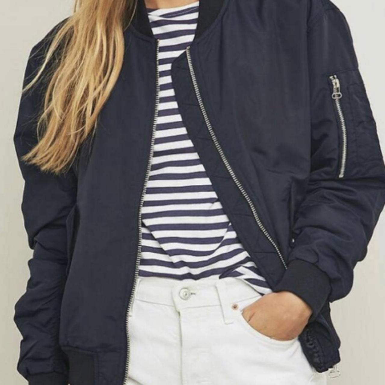 Light before dark navy blue bomber jacket. Bought a