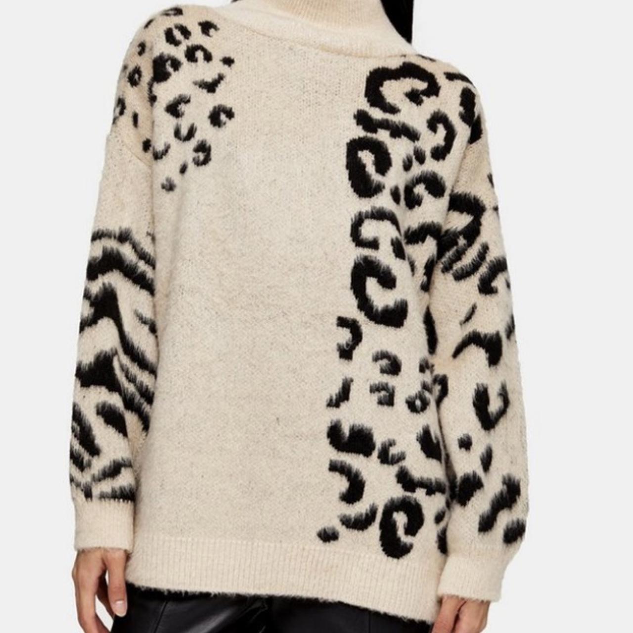Topshop knitted mixed animal print jumper Depop