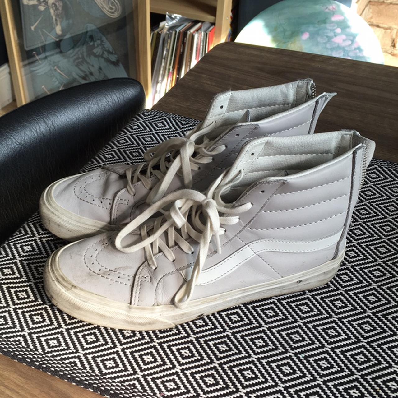 Vans grey leather hi-tops ‘sk8-hi’ 80s / 90s skater...