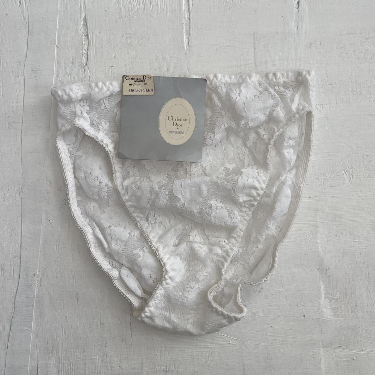 🤍 vintage dior underwear 🤍 • white highwaisted lace... - Depop