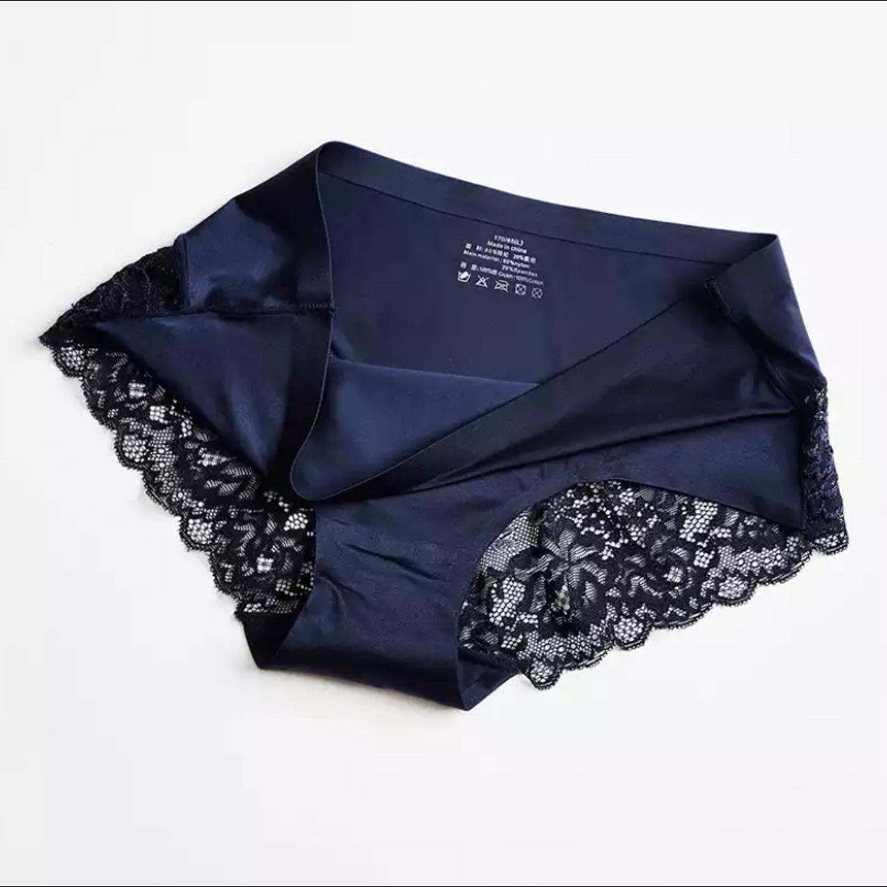 Navy blue lace underwear. Never worn and brand new - Depop