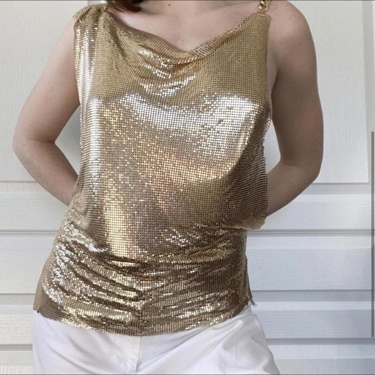 gold tops zara