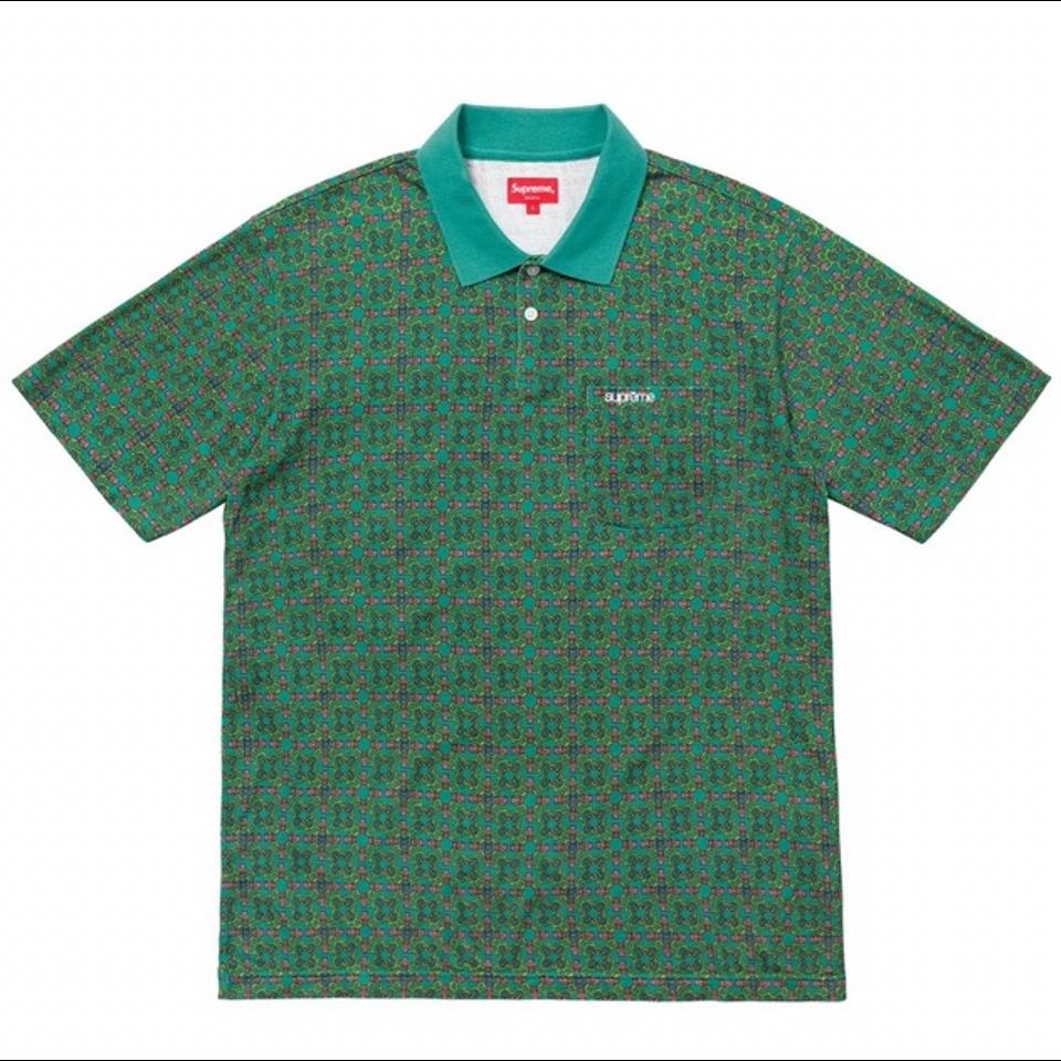 Supreme Bridle Print Polo - Teal SS18 New, in bag... - Depop