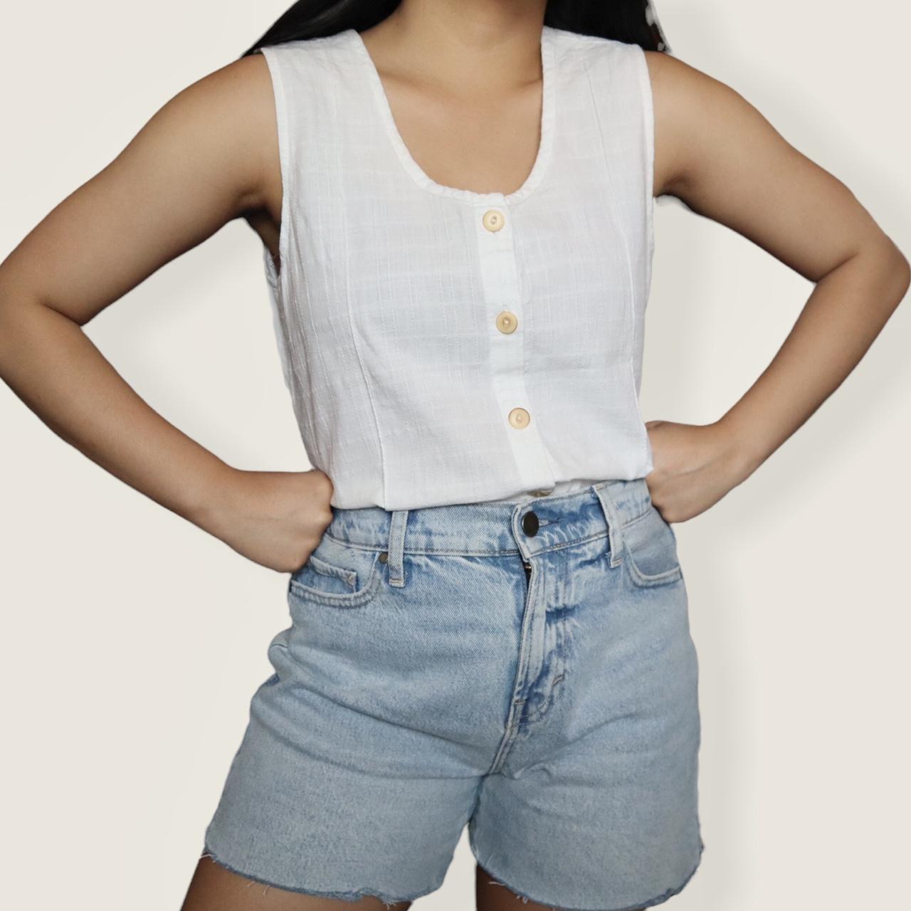 🌱100% cotton🌱Button down tank top blouse from FLAX.... - Depop