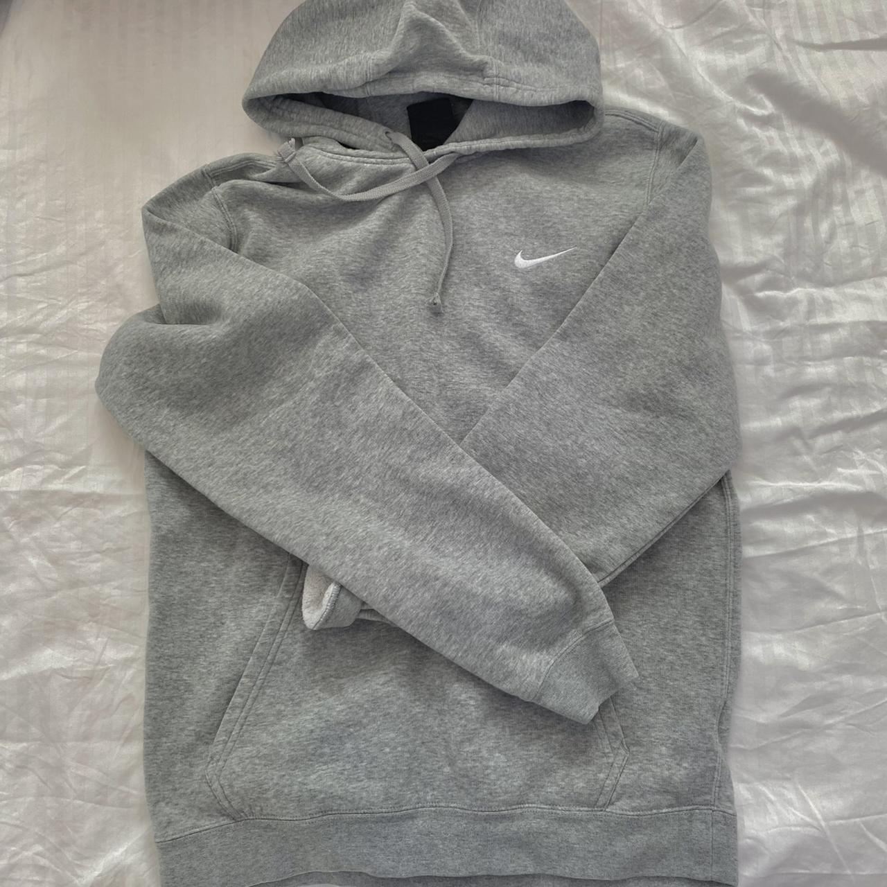 grey nike hoodie white tick