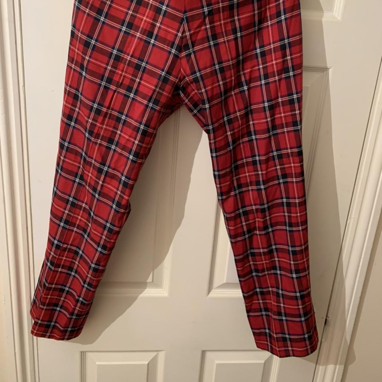 River island red deals tartan trousers