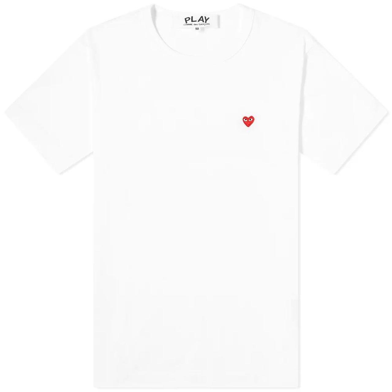 CDG comme des garçons play little red heart t shirt... - Depop