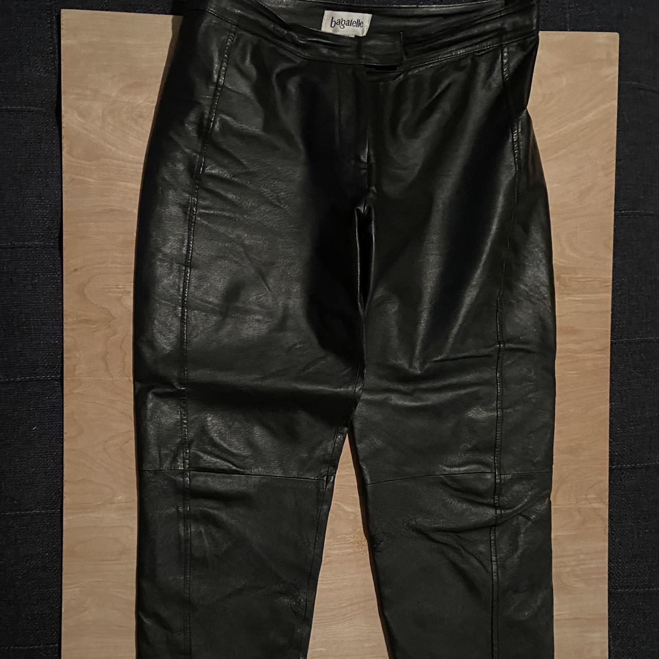 black genuine leather pants ♡ GRANDMA’S SALE 👵🏼👩🏽‍🦱... - Depop