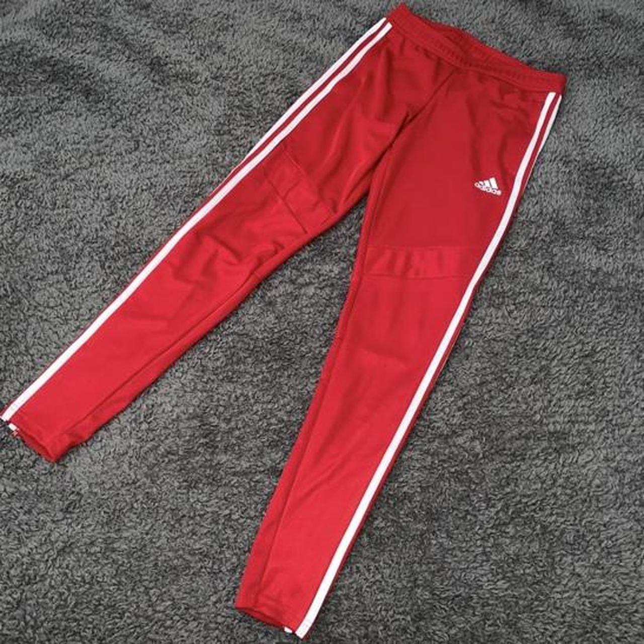 Red adidas tracksuit pants/bottoms, joggers, womens,... - Depop