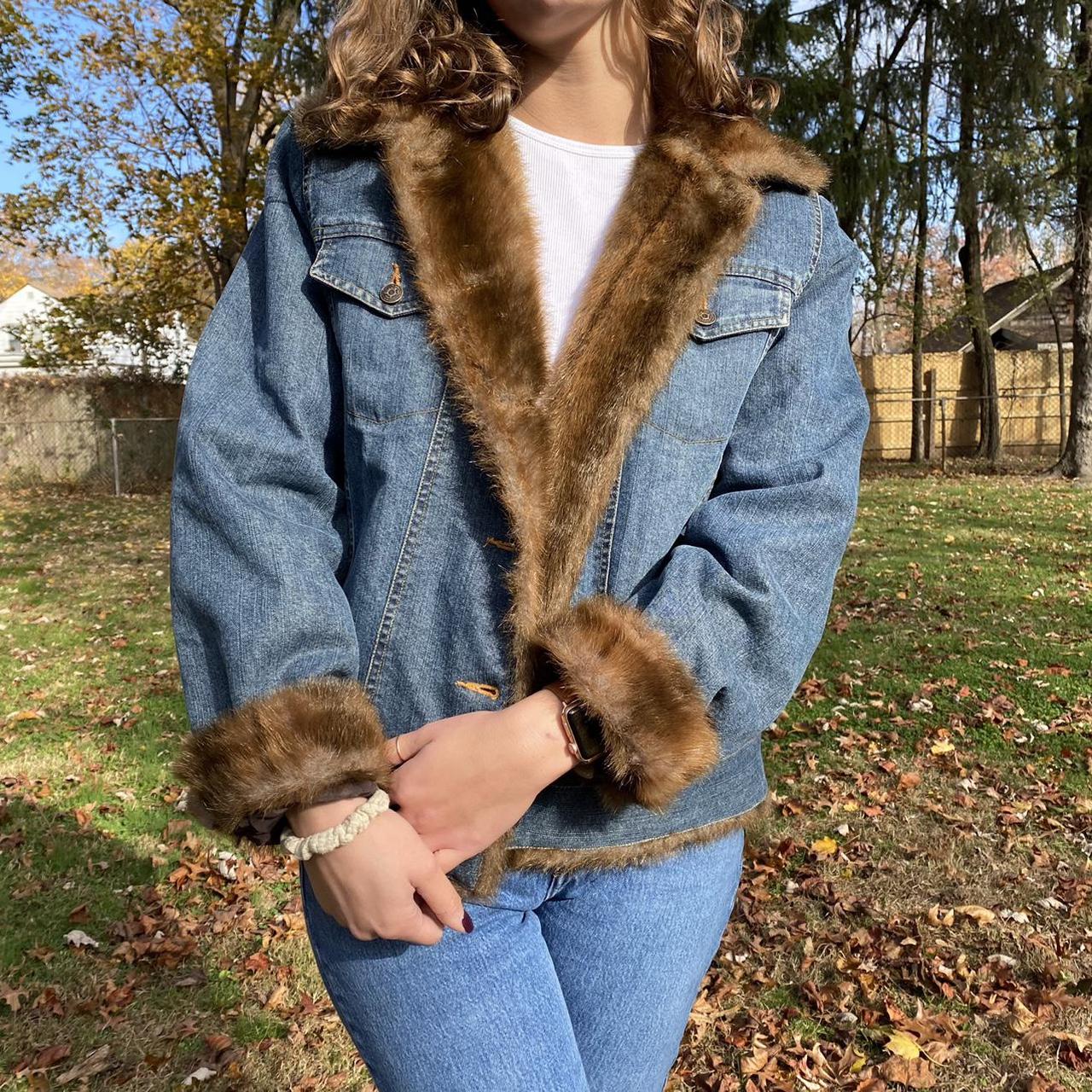 Women's Blue and Brown Jacket
