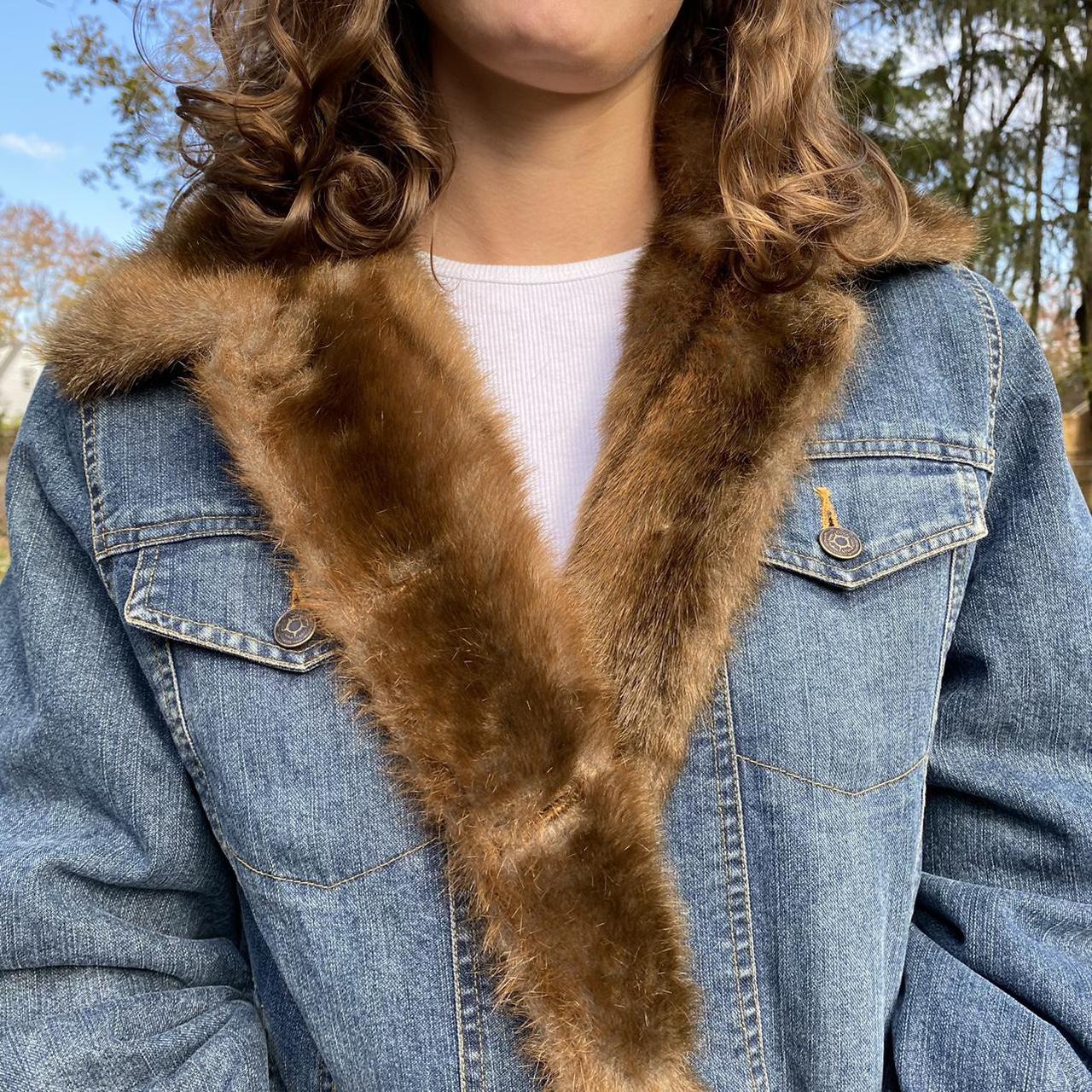 Women's Blue and Brown Jacket (4)