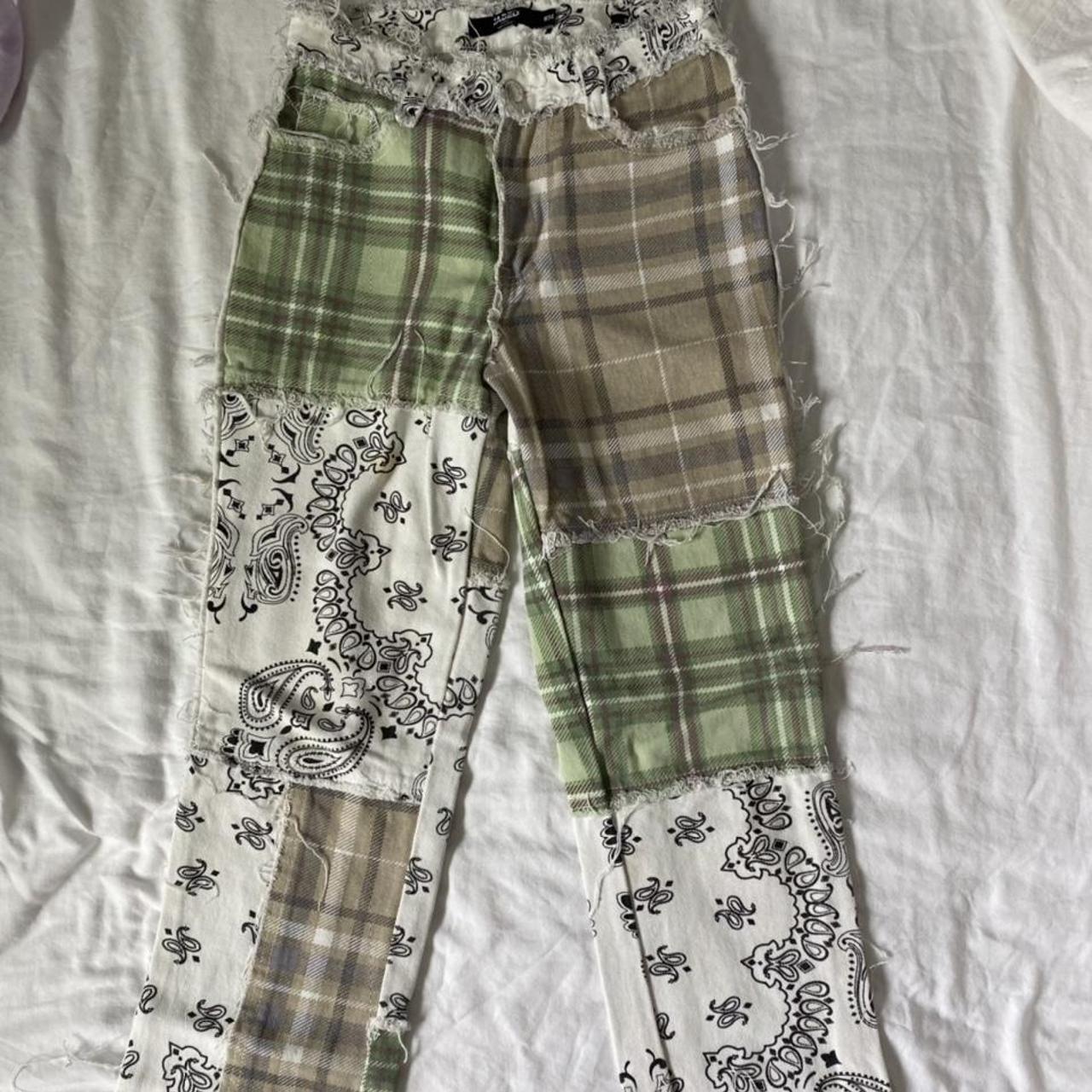 Jaded London Patchwork Bandana Boyfriend Jeans... Depop