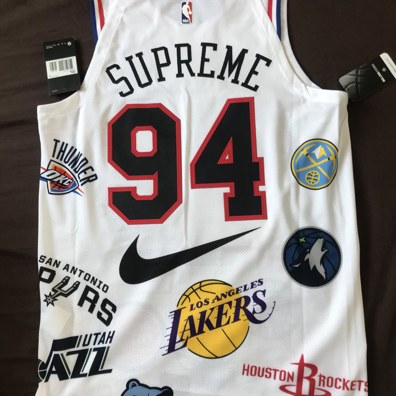 Nike Supreme NBA Teams Basketball Jersey Size 2XL AQ4228-100 White 56 SS18  B