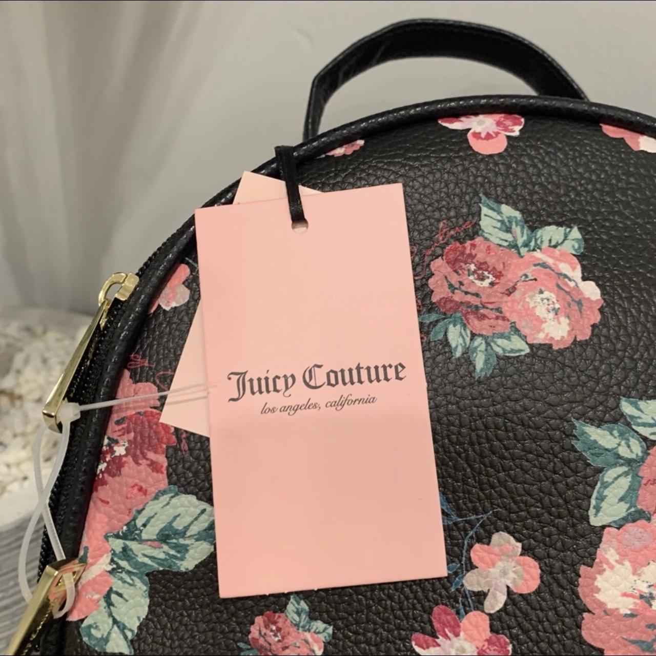 NWT Juicy Couture Floral Backpack Inside And Outside Pockets Lightweight