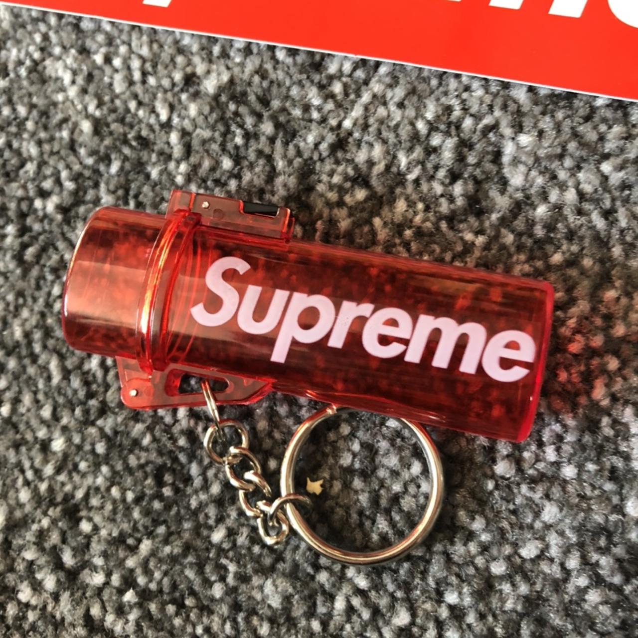 Supreme waterproof lighter case best sale keychain red