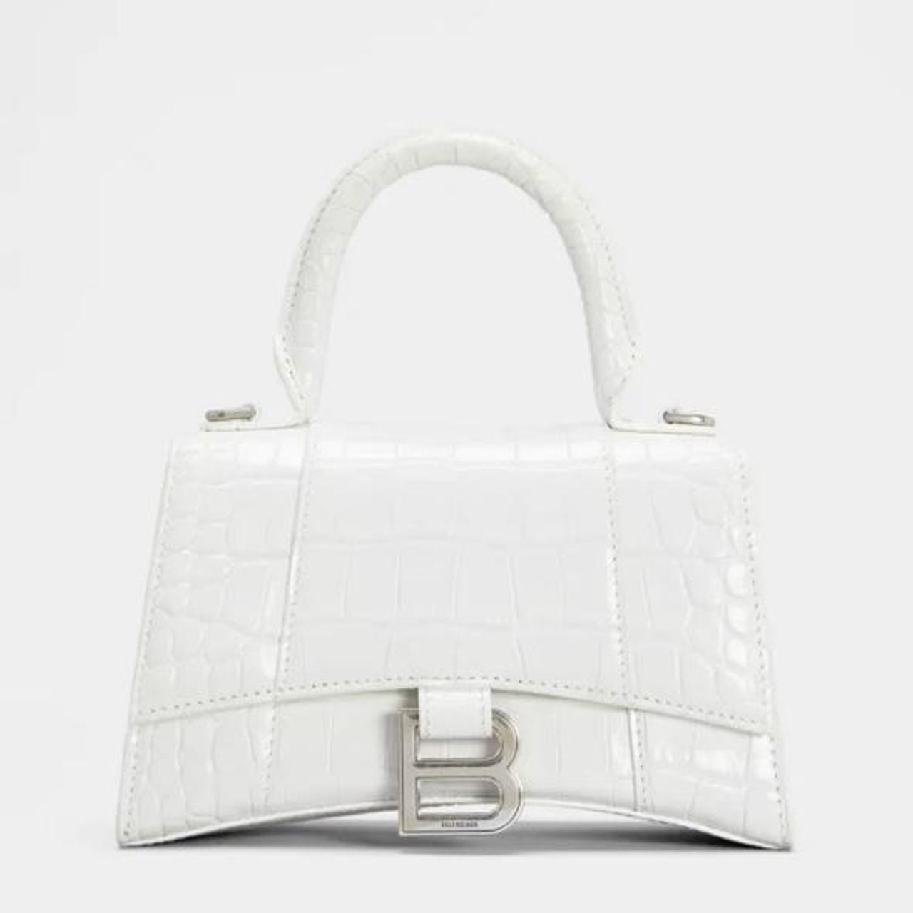 balenciaga suede bag white