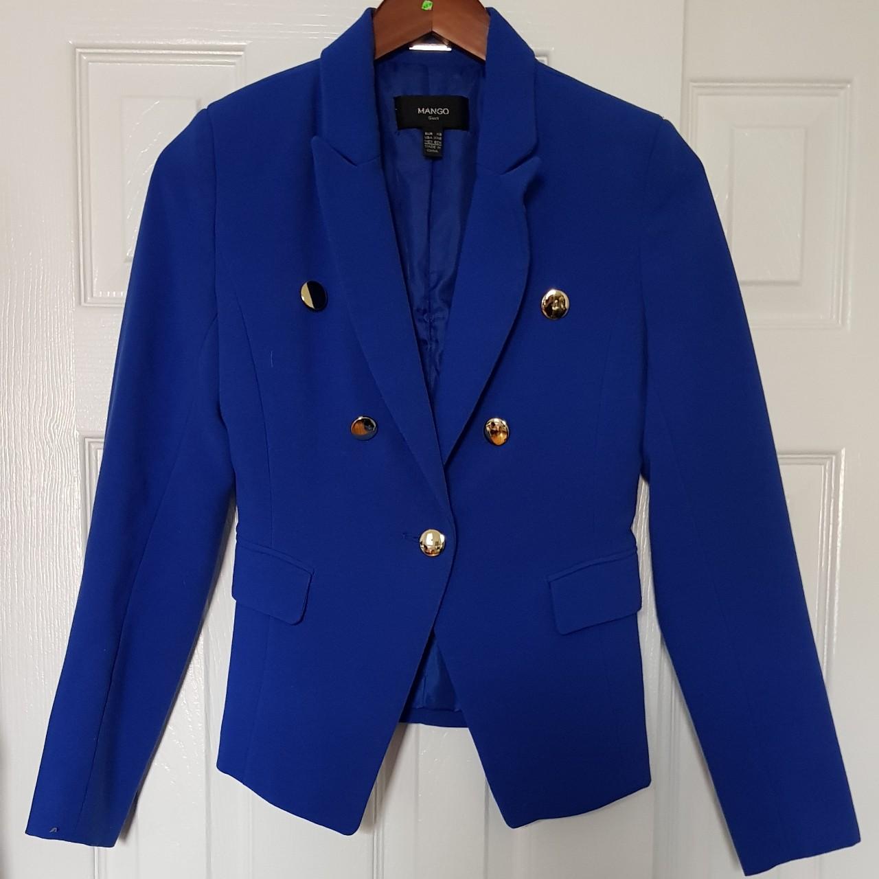 MANGO Suit cobalt blue blazer - very good condition,... - Depop