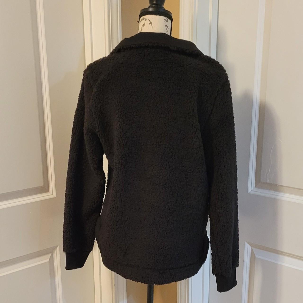 black fluffy calvin klein half zip sweater or... - Depop