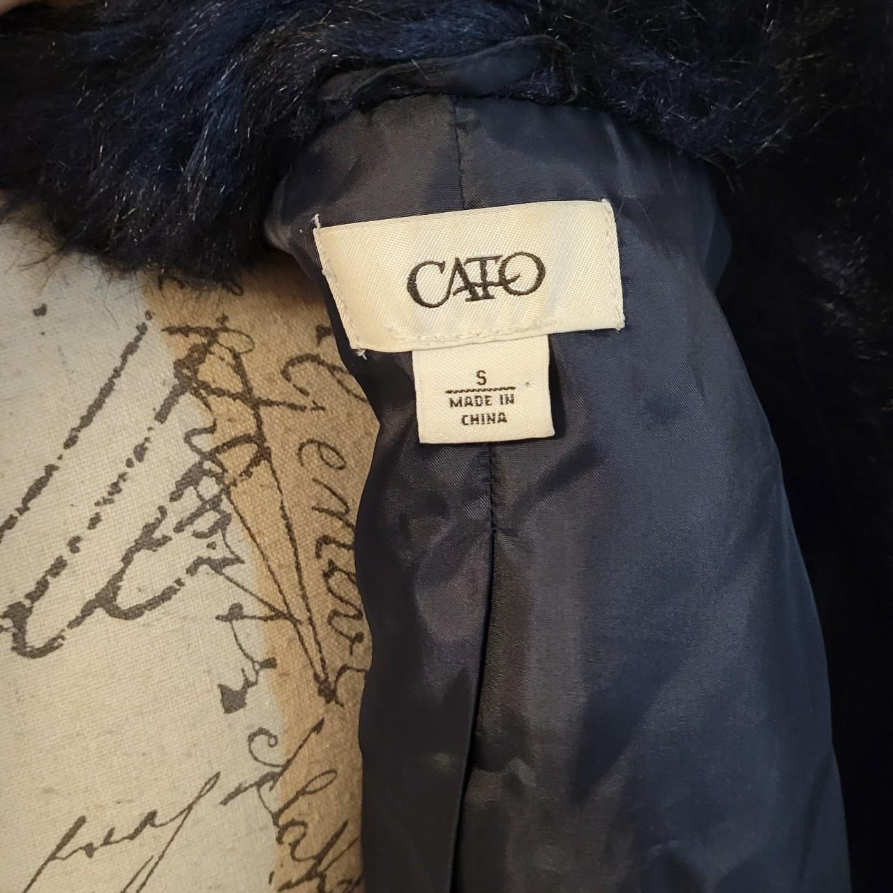 Blue And Black Fake Faux Fur Vest By Cato!! Size Small - Depop