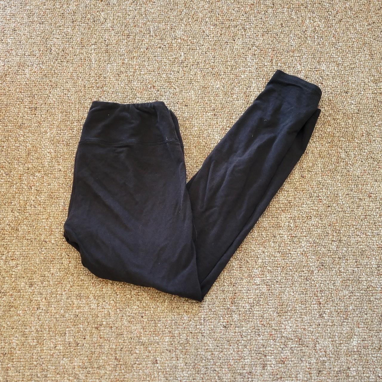 black cotton leggings size medium. some wear mostly - Depop