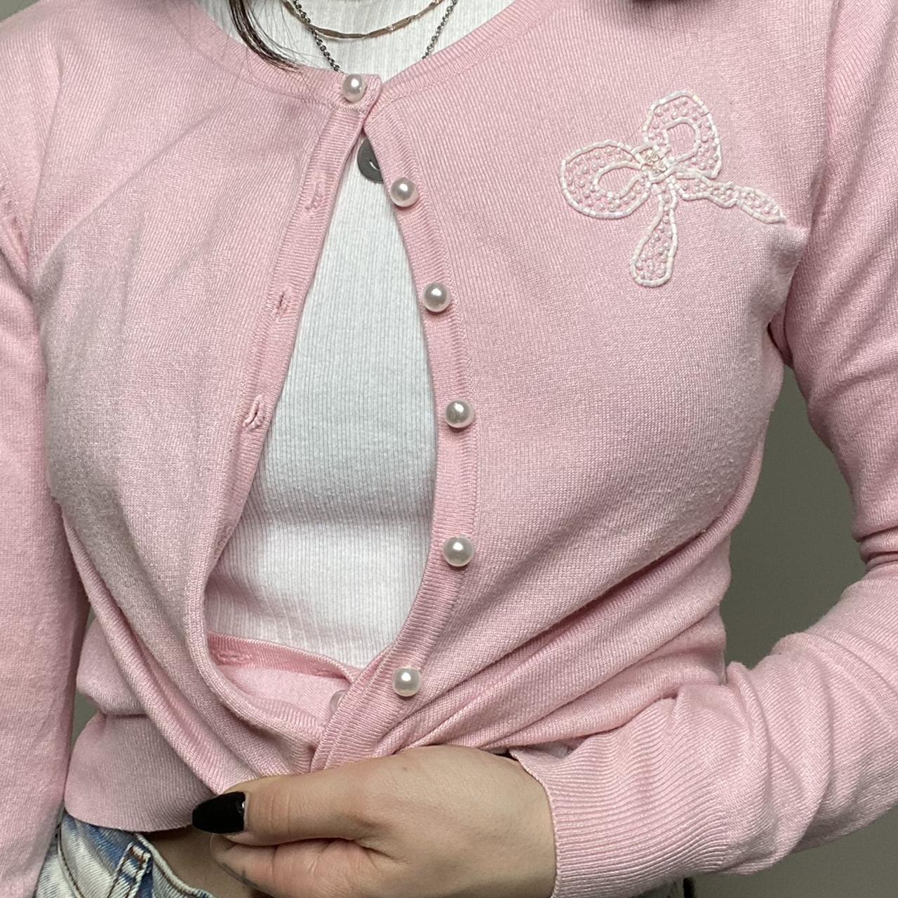 the cutest light pink cardigan! harry styles... Depop