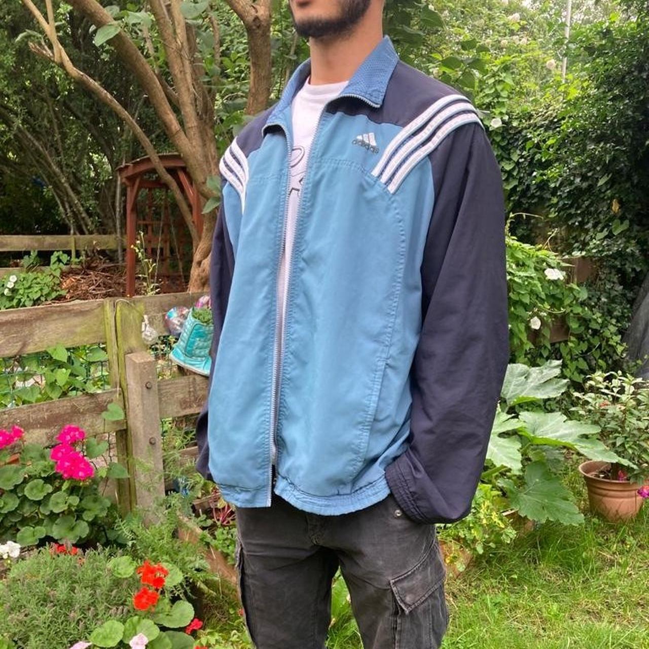 Vintage adidas windbreaker, Light blue and navy