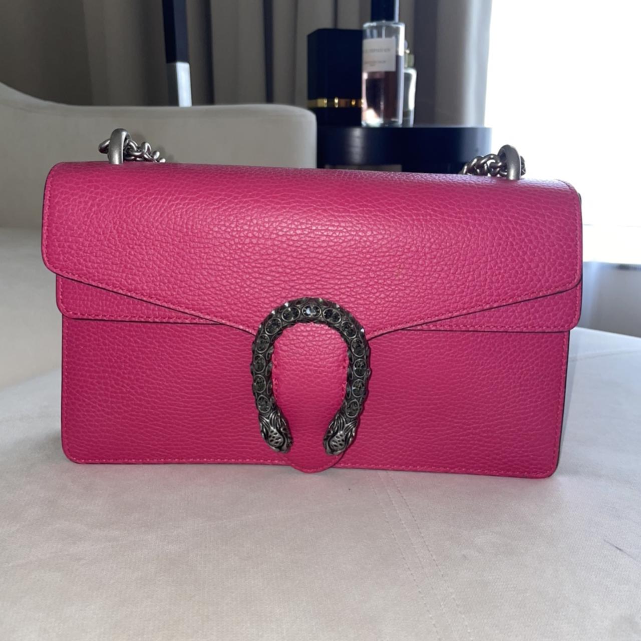 Beautiful Dionysus Gucci bag in hot pink with silver