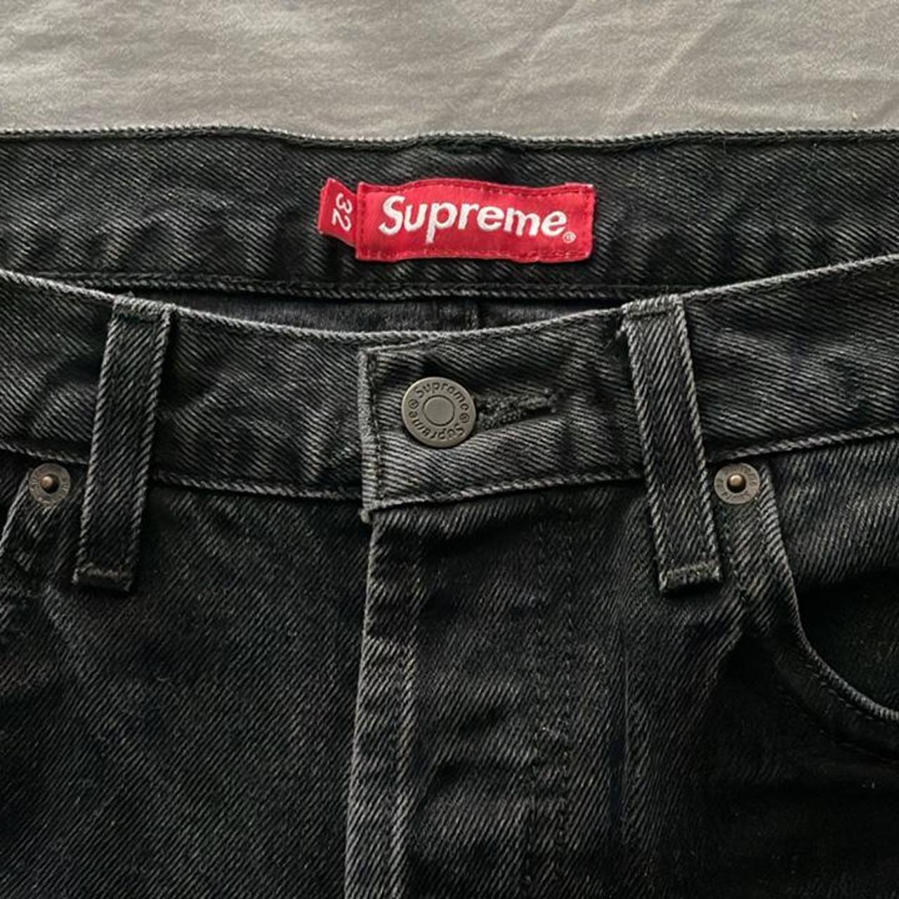 Supreme Stone Washed Black Slim Jean Worn Once Like Depop